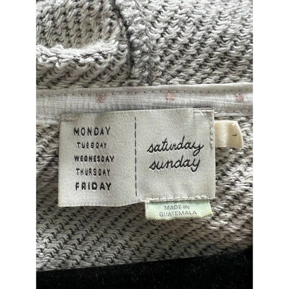 Anthropologie SATURDAY SUNDAY Womens Hoodie REHEARSAL Cropped Gray Sparkle Sz L - Picture 5 of 5